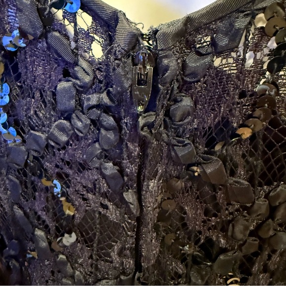 Vintage Pat Richards Chic Black Lace Ruffle Dress - Picture 5 of 8